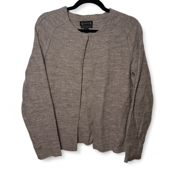 Nanette Lepore Merino Wool Cardigan Medium Tan Clasp Closure - Picture 1 of 5
